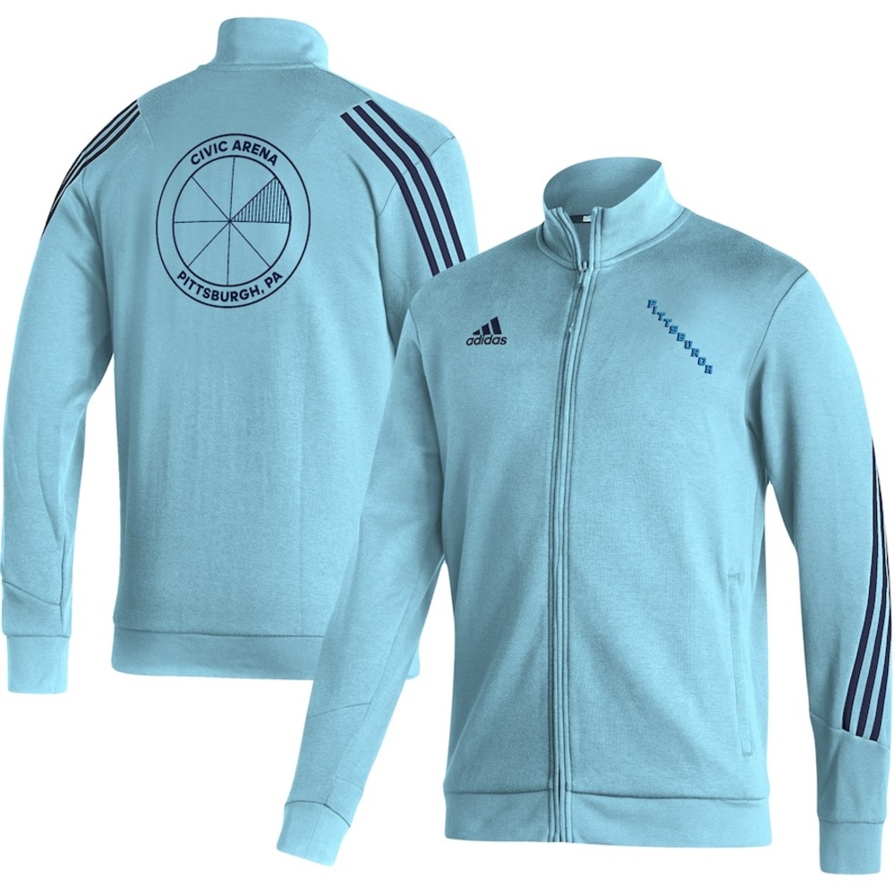 Pittsburgh Penguins Adidas Team Classics Full-Zip Track Jacket Small Light Blue